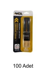 Epoksi Hızlı Yapıştırıcı 25 ml | Metal, Seramik, Ahşap, Cam, Plastik |Standlı Kutu 10 Adet