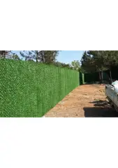 Bauprofis 50 cm x 10M Çim Görünümlü Bahçe Için Fabrikadan Çimenli Tel Dekoratif Çimli Yeşil Çit
